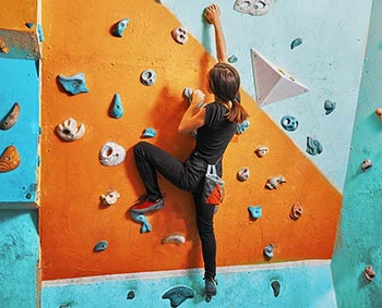 body sideways rock climbing